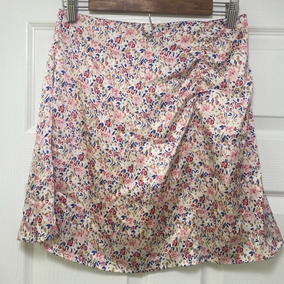 Japna Dresses & Skirts - japna mini skater skirt floral women’s satin rose soft double lined medium M